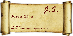 Józsa Sára névjegykártya
