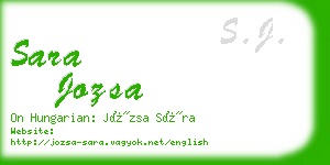 sara jozsa business card